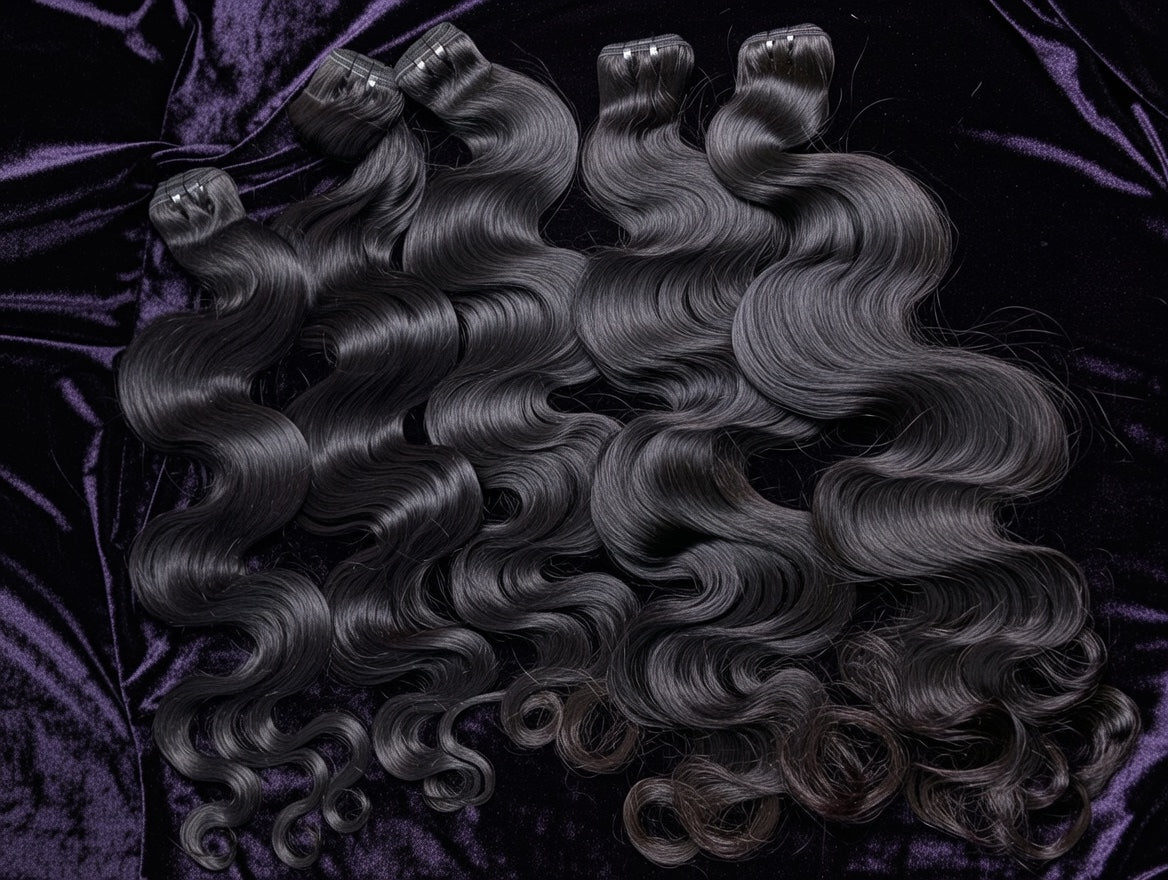 Virgin Hair - Body Wave with Purple Sateen